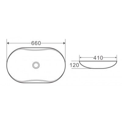 Раковина накладная 660х410х120 мм, Belbagno, BB1334