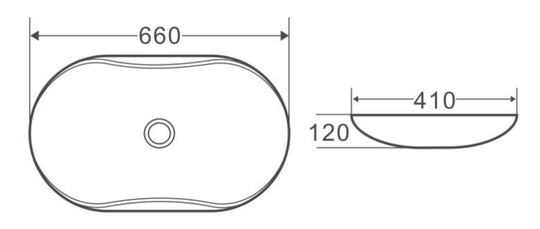 Раковина накладная 660х410х120 мм, Belbagno, BB1334
