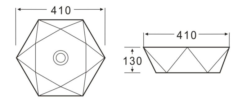 Раковина накладная 410х410х130 мм, Belbagno, BB1344A