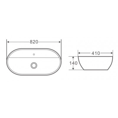 Раковина накладная 820х410х140 мм, Belbagno, BB1347