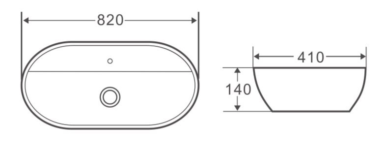Раковина накладная 820х410х140 мм, Belbagno, BB1347
