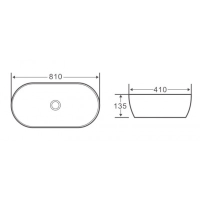 Раковина накладная 810х410х135 мм, Belbagno, BB1349
