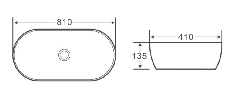Раковина накладная 810х410х135 мм, Belbagno, BB1349