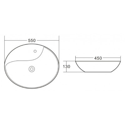 Раковина накладная 550х450х130 мм, Belbagno, BB1370