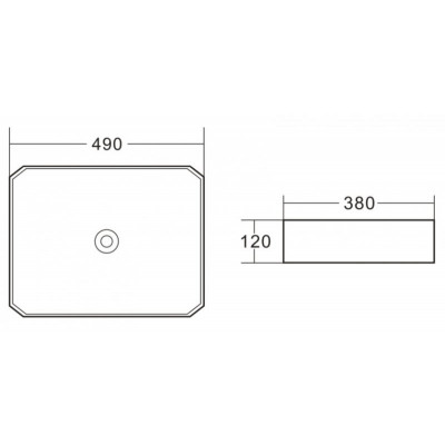 Раковина накладная 490х380х120 мм, Belbagno, BB1386