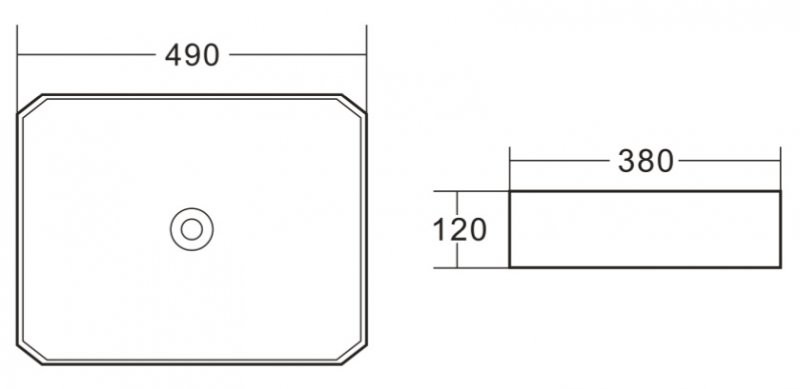 Раковина накладная 490х380х120 мм, Belbagno, BB1386
