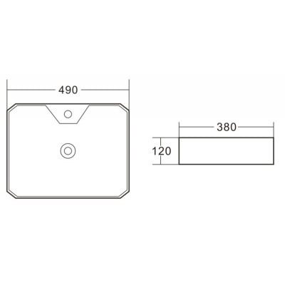 Раковина накладная 490х380х120 мм, Belbagno, BB1387