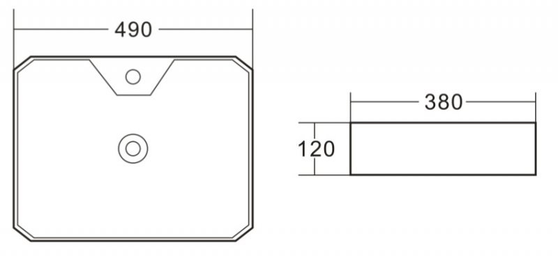 Раковина накладная 490х380х120 мм, Belbagno, BB1387