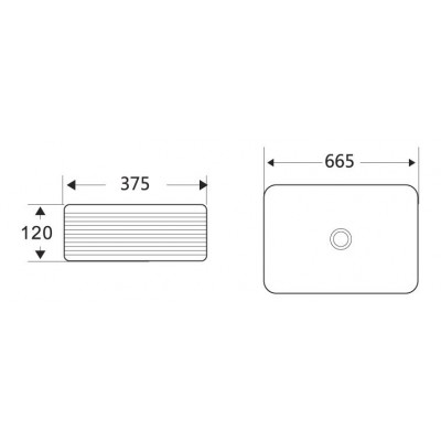 Раковина накладная 665х375х120 мм, Belbagno, BB1422