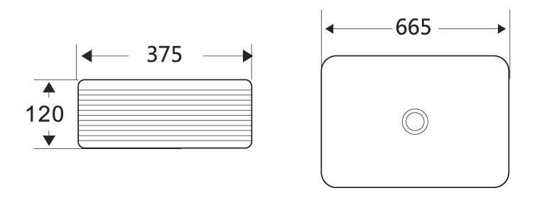 Раковина накладная 665х375х120 мм, Belbagno, BB1422