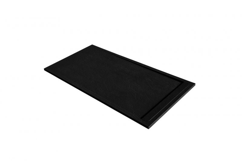 Душевой поддон из искусственного мрамора 100х90, BASE, Cezares, PLATO_DUO_90_SLATE_NEGRO_100x90