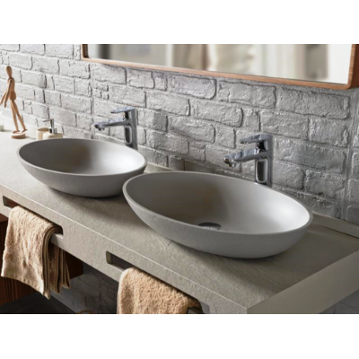 Накладная раковина из искусственного мрамора  380x580x110 мм, Cezares, LAVABO_ON-TOP_OVAL_SLATE_LAVA