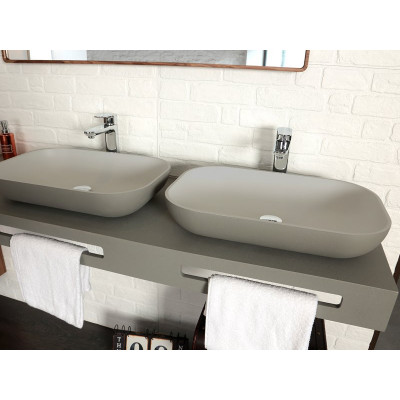 Накладная раковина из искусственного мрамора  380x580x110 мм, Cezares, LAVABO_ON-TOP_RECTANGLE_SLATE_MARFIL