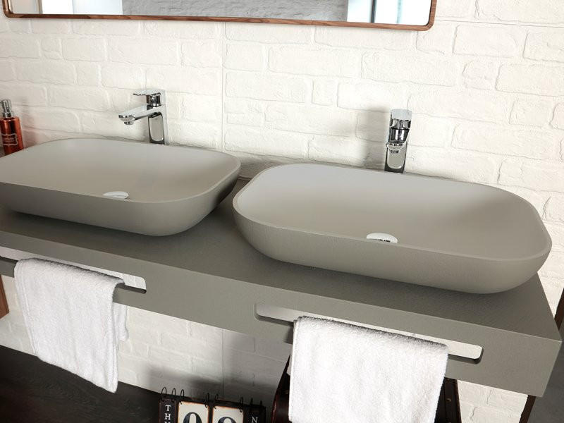 Накладная раковина из искусственного мрамора  380x580x110 мм, Cezares, LAVABO_ON-TOP_RECTANGLE_SLATE_MARFIL
