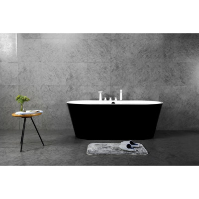 Ванна 169x76х60см отдельностоящая акриловая, BB200-1700-800-NERO, Belbagno