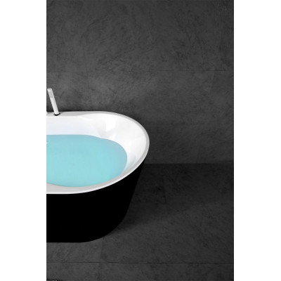 Ванна 169x76х60см отдельностоящая акриловая, BB200-1700-800-NERO, Belbagno