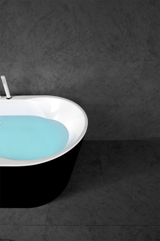 Ванна 169x76х60см отдельностоящая акриловая, BB200-1700-800-NERO, Belbagno