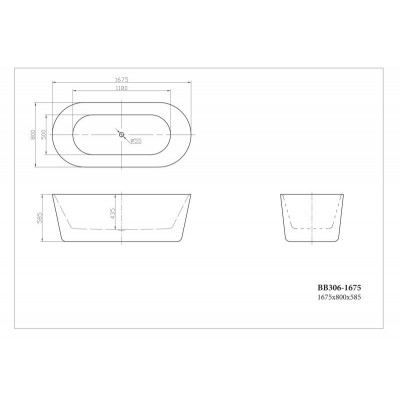 Ванна 158x74х58см отдельностоящая акриловая, BB306-1585, Belbagno
