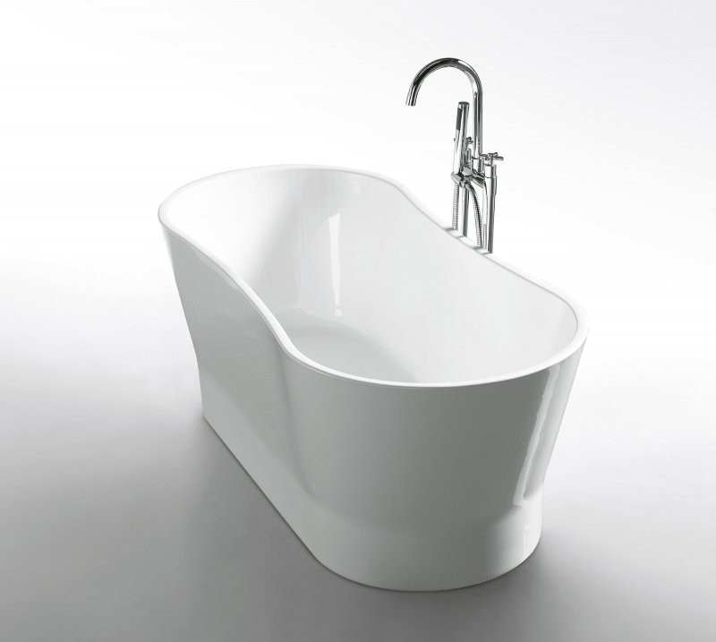 Ванна 165x73х60см отдельностоящая акриловая, BB406-1650-730, Belbagno