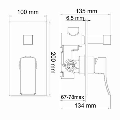 Exter 1641 Смеситель для ванны и душа WasserKRAFT