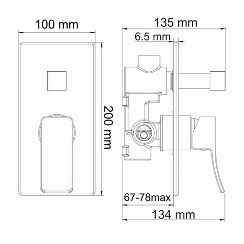 Exter 1641 Смеситель для ванны и душа WasserKRAFT