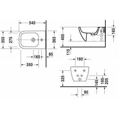 Биде подвесное Happy D.2, Duravit