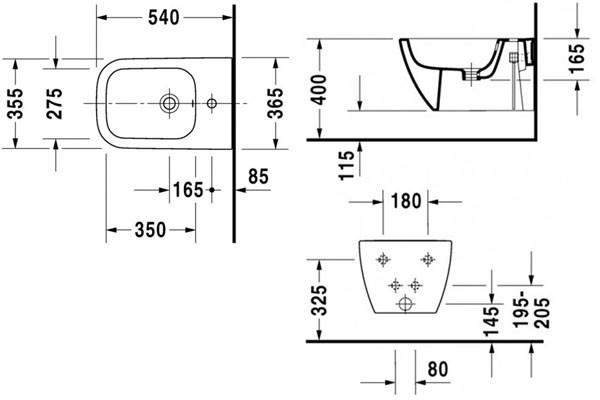Биде подвесное Happy D.2, Duravit