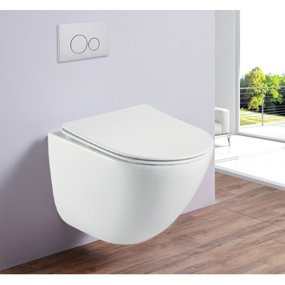 Унитаз подвесной безободковый с микролифтом, Esbano, LOTUS