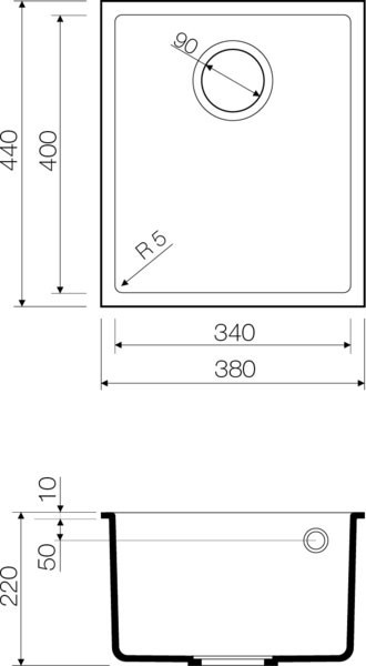 Мойка гранитная белая 38 см, Omoikiri, Bosen 38-U-WH