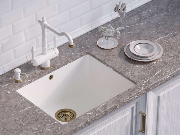 Мойка гранитная белая 54 см, Omoikiri, Bosen 54-U-WH