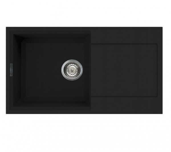 Мойка гранитная черная чаша слева 78 см, Omoikiri, Sakaime 78-BL