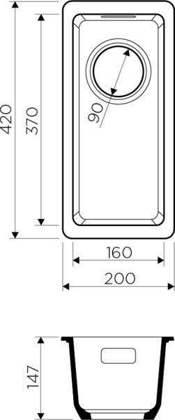 Мойка гранитная бежевая 20 см, Omoikiri, Kata 20-U-SA