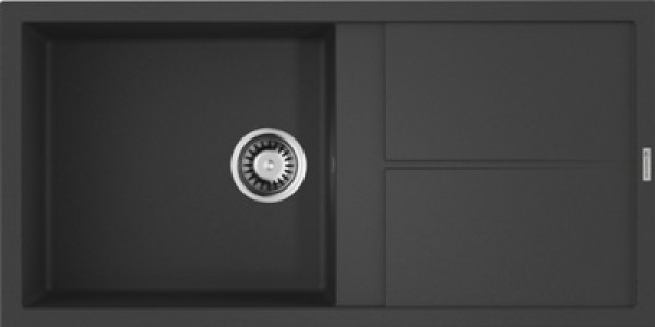 Мойка гранитная черная чаша слева 100 см, Omoikiri, Sumi 100-BL