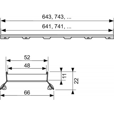 Основа для плитки TECEdrainline "plate II" 800 мм нержавеющая сталь, прямая 600872