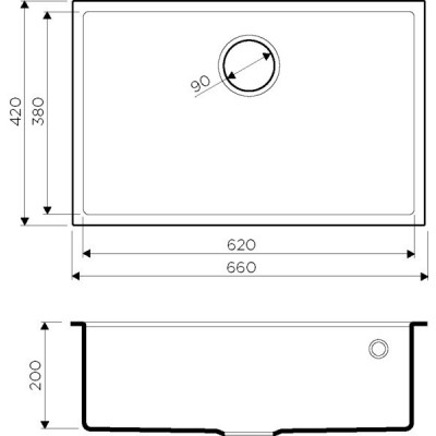 Мойка гранитная белая 66 см, Omoikiri, Tedori 66-U-WH