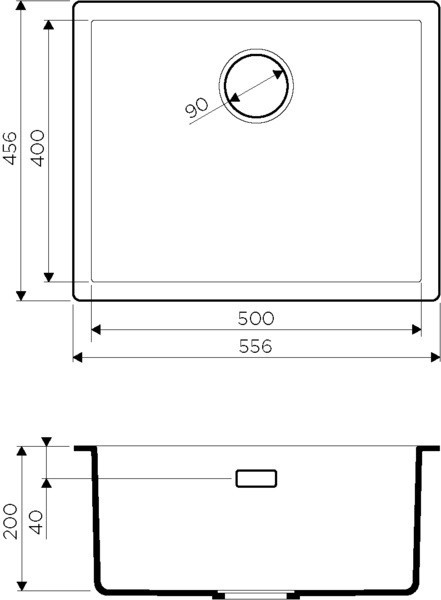 Мойка из керамики белая 55 см, Omoikiri, Yamakawa 55-U/I-WH