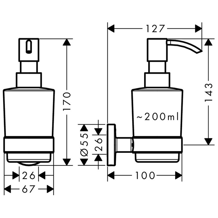 Дозатор жидкого мыла Hansgrohe Logis Universal 41714000