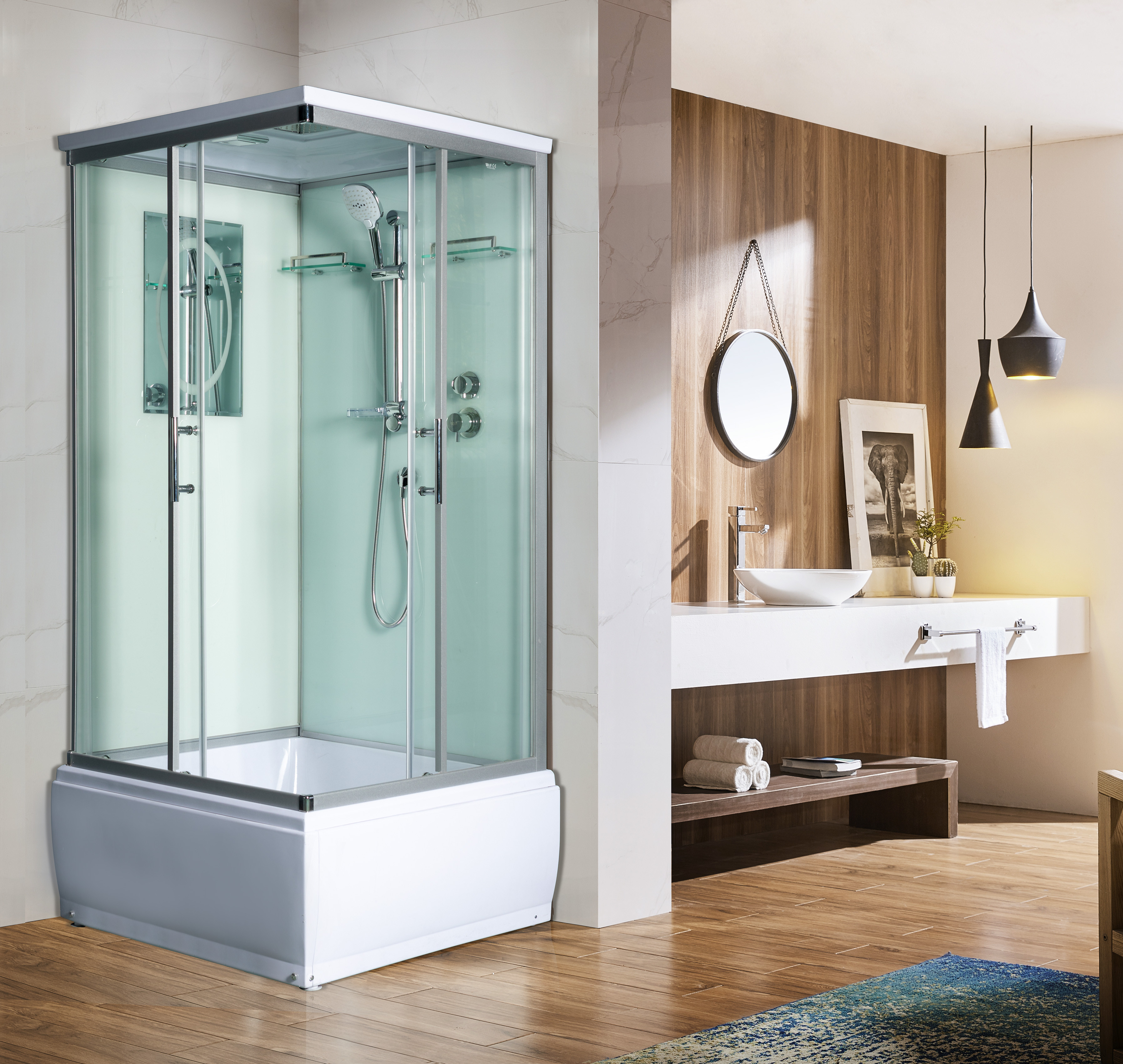 Душевая кабина 90х90х217см, Welt Wasser, ALLER 902