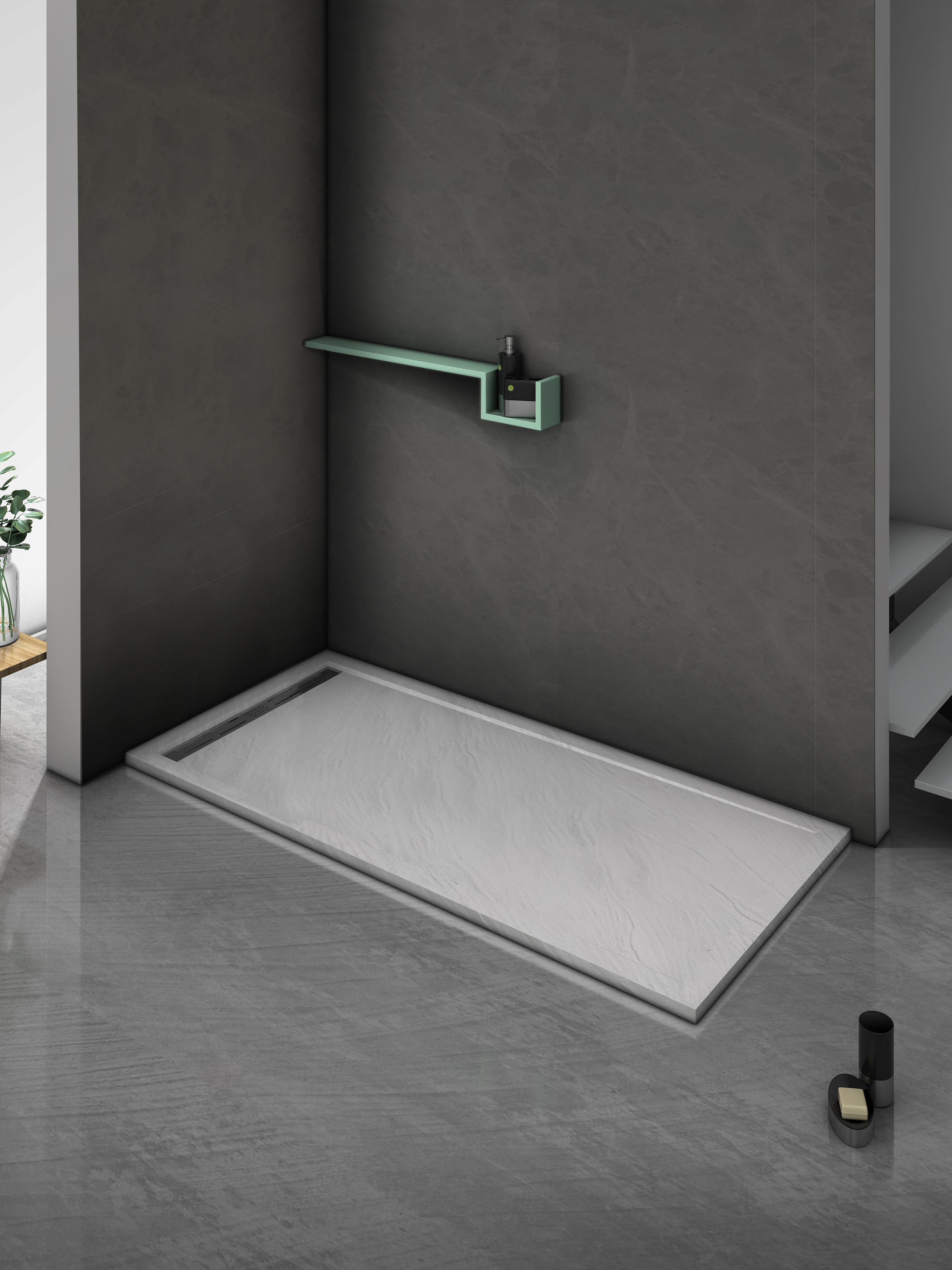 Душевой поддон 140х90х30 см, Welt Wasser, WW TRS 14090 STONE-WT