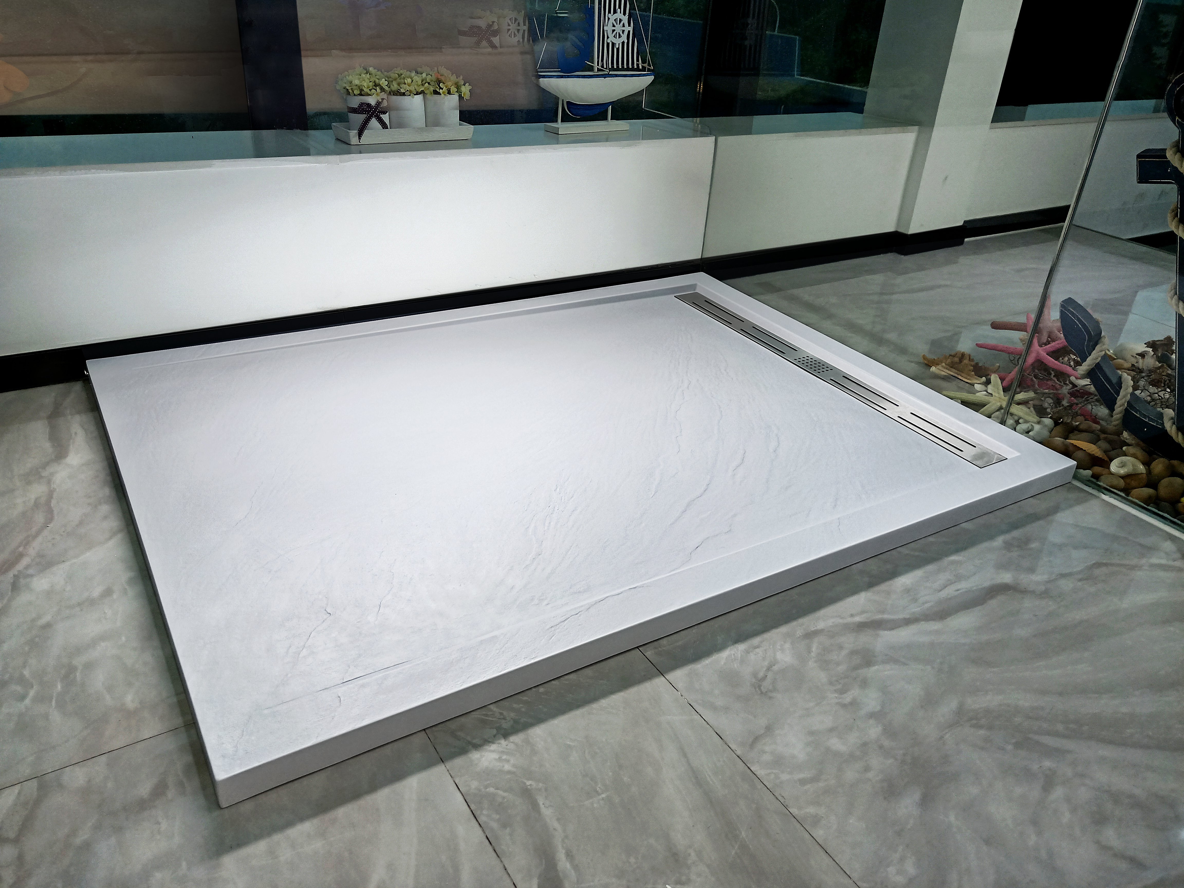 Душевой поддон 140х90х30 см, Welt Wasser, WW TRS 14090 STONE-WT