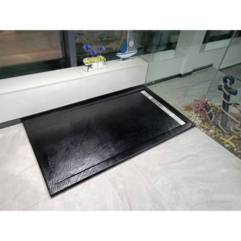 Душевой поддон 140х90х30 см, Welt Wasser, WW TRS 14090 STONE-BL