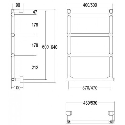 Полотенцесушитель Margaroli Sole 512 500x600 электрический золото шлифованное 5124704BGB