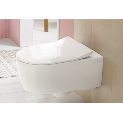 Унитаз подвесной с сидением Villeroy & Boch Avento 5656HR альпийский белый CeramicPlus SlimSeat