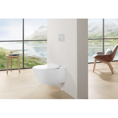 Унитаз подвесной с сидением Villeroy & Boch Avento 5656HR альпийский белый CeramicPlus SlimSeat