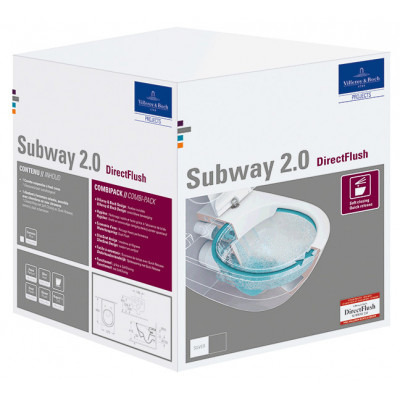 Унитаз подвесной с сидением Villeroy & Boch Subway 2.0 5614R2 Альпийский белый