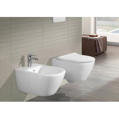 Унитаз подвесной с сидением Villeroy & Boch Subway 2.0 Альпийский белый CeramicPlus