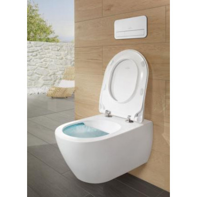 Унитаз подвесной с сидением Villeroy & Boch Subway 2.0 Альпийский белый CeramicPlus