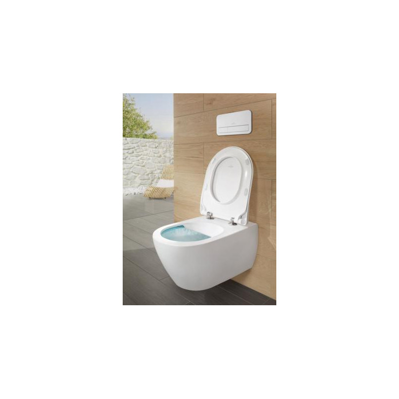 Унитаз подвесной с сидением Villeroy & Boch Subway 2.0 Альпийский белый CeramicPlus