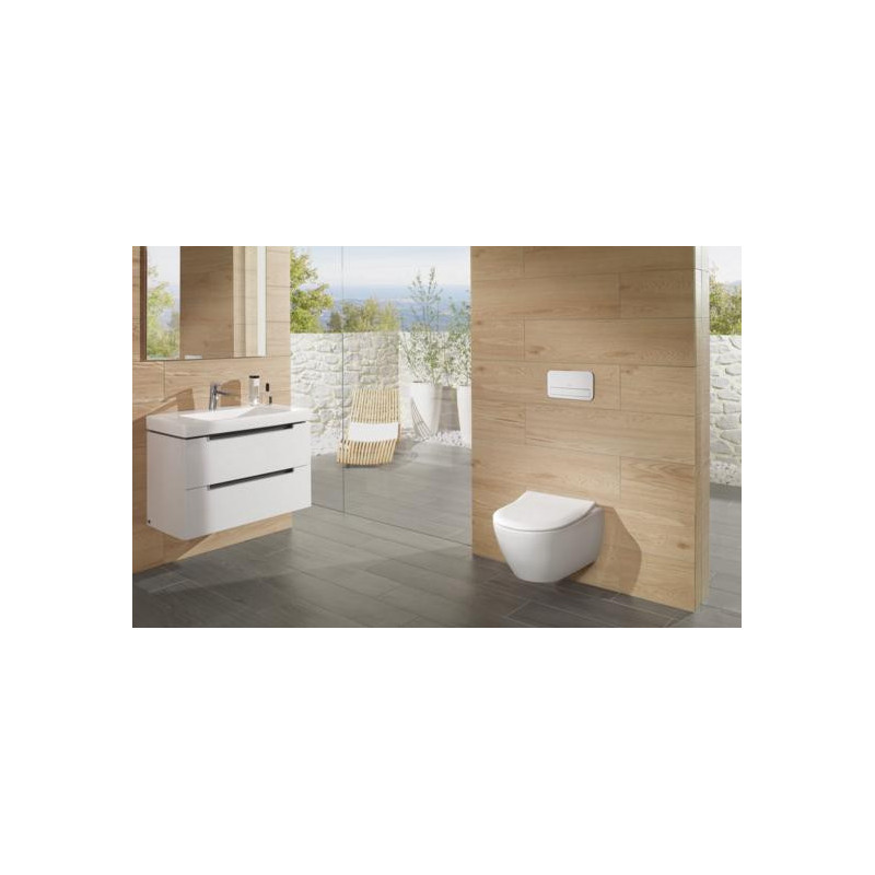 Унитаз подвесной с сидением Villeroy & Boch Subway 2.0 Альпийский белый CeramicPlus
