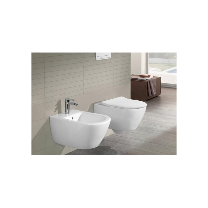 Унитаз подвесной с сидением Villeroy & Boch Subway 2.0 Альпийский белый CeramicPlus
